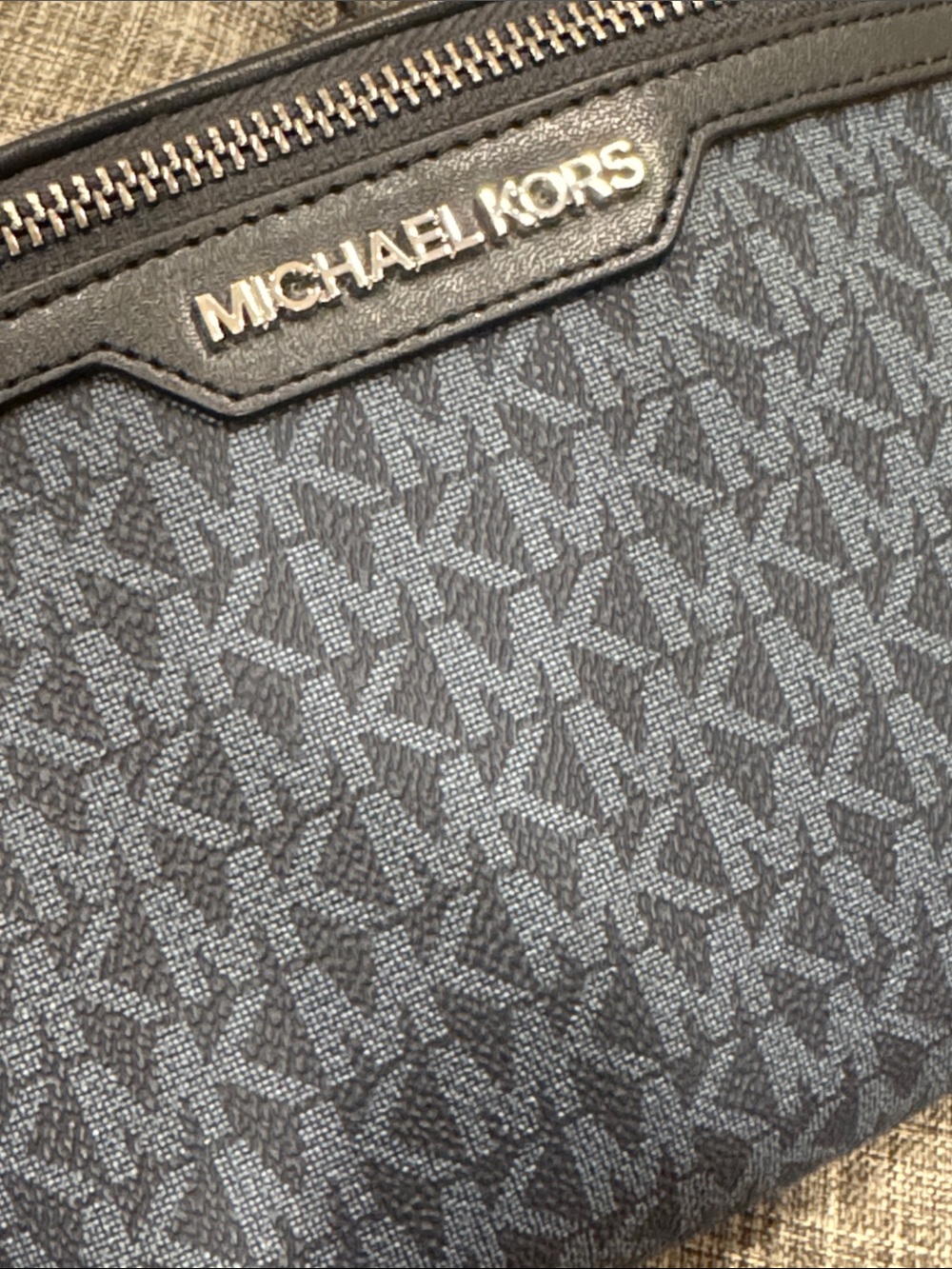 Michael Kors Bag Cooper Mini Belt Bag Logo Signature Blue Black Fanny Pack - Picture 13 of 17